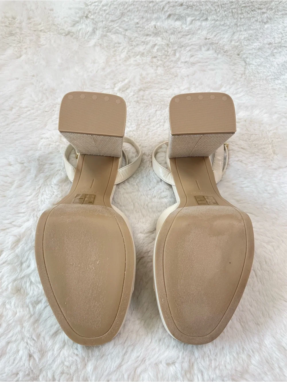 Dolce Vita Cream Platform Sandals with Floral Appliqué, Size 10